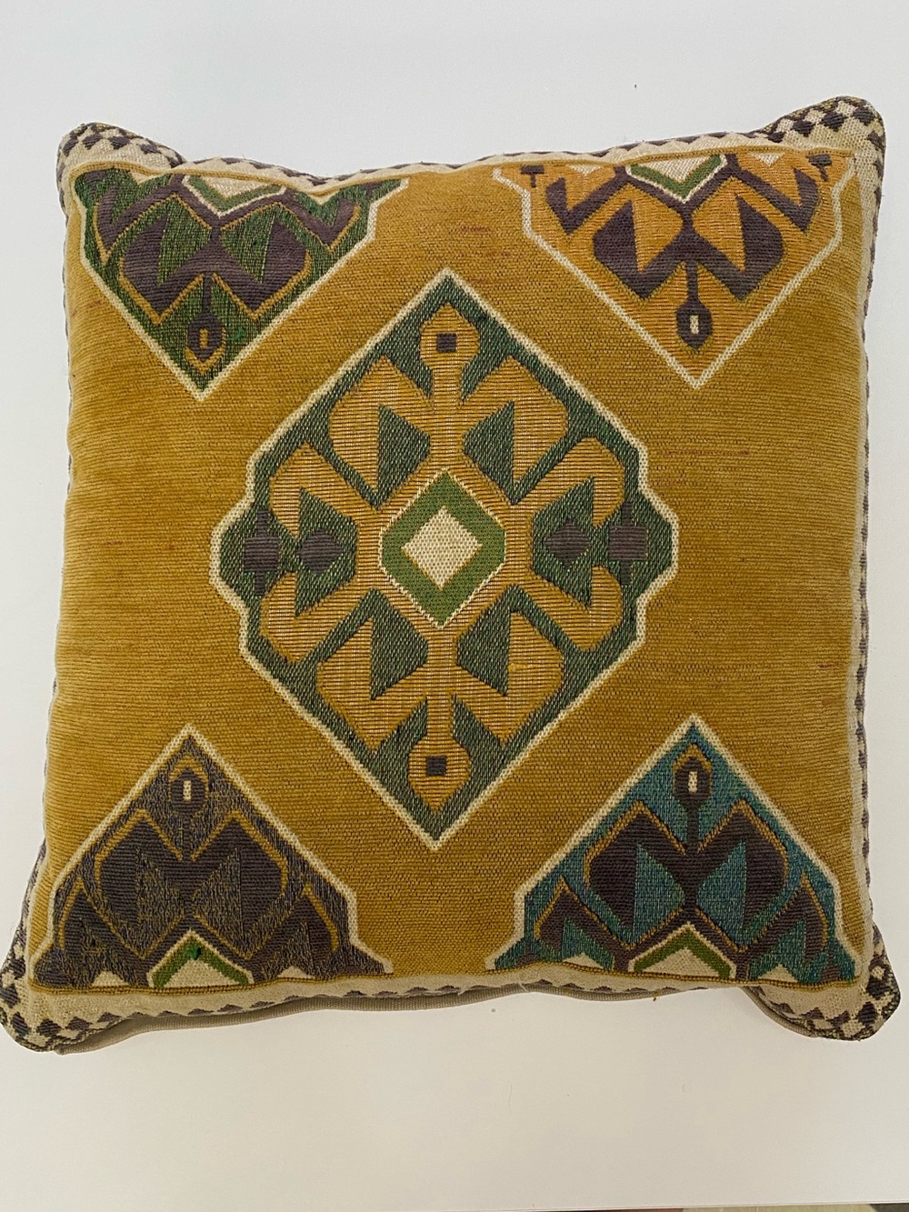 Vintage kilim 16 x 16 pillow with down insert included. EUC